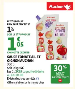 Auchan AUCHAN Sauce tomate ail et oignon offre
