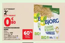 Auchan BJORG Flocons d'avoine bio offre
