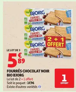 Auchan BJORG Fourrés chocolat noir bio offre