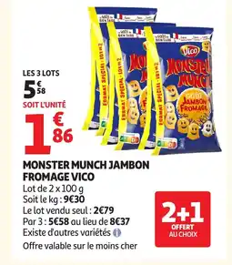 Auchan VICO Monster munch jambon fromage offre