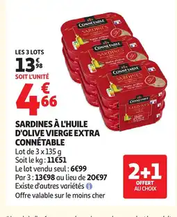 Auchan CONNÉTABLE Sardines à l'huile d'olive vierge extra offre