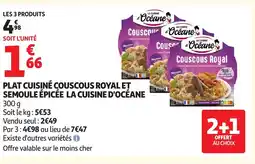 Auchan LA CUISINE D'OCÉANE Plat cuisiné couscous royal et semoule épicée offre
