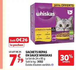 Auchan WHISKAS Sachets repas en sauce offre