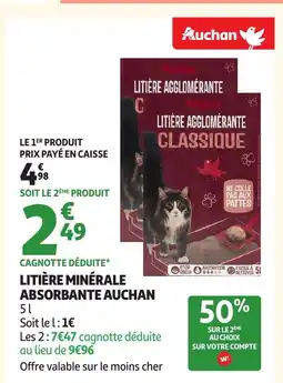 Auchan AUCHAN Litière minérale absorbante offre
