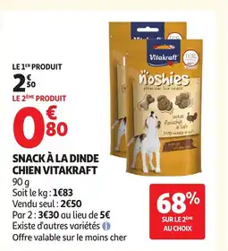 Auchan VITAKRAFT Snack à la dinde chien offre