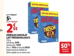 Auchan KELLOGG'S Céréales chocolat lait trésor offre
