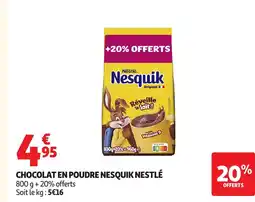 Auchan Chocolat en poudre nesquik nestlé offre