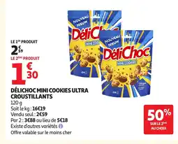 Auchan DÉLICHOC Mini cookies ultra croustillants offre
