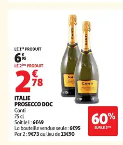 Auchan CANTI Italie prosecco doc offre
