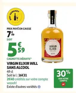 Auchan VIRGIN ELIXIR WILL Sans alcool offre