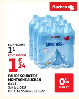 Auchan AUCHAN Eau de source de montagne offre
