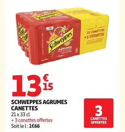 Auchan SCHWEPPES Agrumes canettes offre