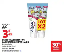 Auchan Dentifrice protection caries signal super mario offre