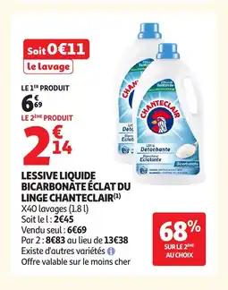 Auchan CHANTECLAIR Lessive liquide bicarbonate éclat du linge offre