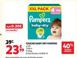 Auchan PAMPERS Couches baby dry offre