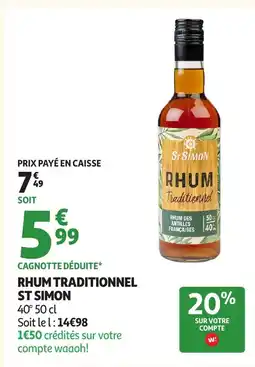 Auchan ST SIMON Rhum traditionnel offre
