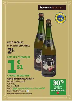 Auchan AUCHAN Cidre brut igp offre