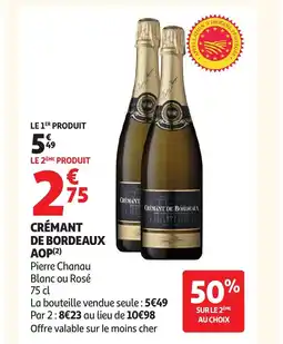 Auchan PIERRE CHANAU Crémant de bordeaux aop offre