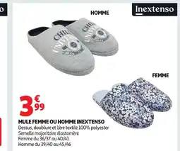 Auchan INEXTENSO Mule femme ou homme offre