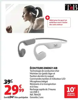 Auchan Écouteurs energy air offre