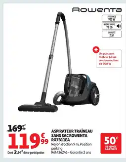 Auchan ROWENTA Aspirateur traîneau sans sac R07B11EA offre