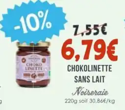 Naturalia NOISERAIE Chokolinette sans lait offre