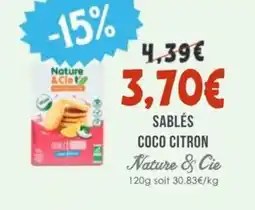 Naturalia NATURE & CIE Sablés coco citron offre