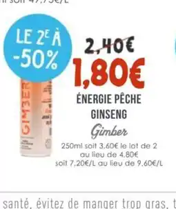Naturalia GIMBER Énergie pêche ginseng offre