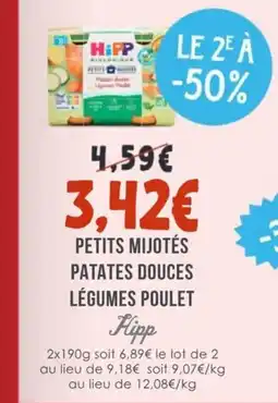Naturalia HiPP Petits mijotés patates douces légumes poulet offre