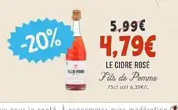 Naturalia FILS DE POMME Le cidre rosé offre