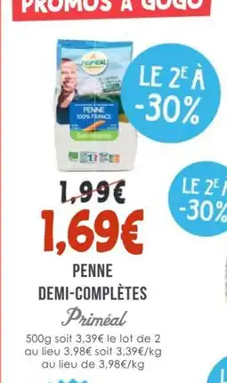 Naturalia PRIMÉAL Penne demi-complètes offre