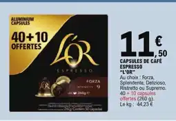 E.Leclerc CAPSULES DE CAFÉ ESPRESSO “L’OR” offre