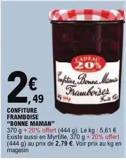 E.Leclerc CONFITURE FRAMBOISE “BONNE MAMAN” offre