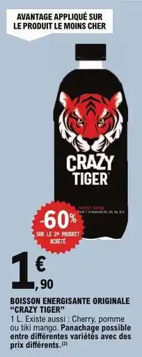 E.Leclerc Boisson Energissante Originale 'Crazy Tiger' offre