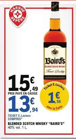 E.Leclerc Blended Scotch Whisky 'Baird's' offre