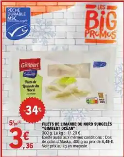 E.Leclerc FILETS DE LIMANDE DU NORD SURGELÉS 'GIMBERT OCÉAN' offre