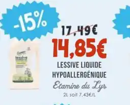 Naturalia ETAMINE DU LYS Lessive liquide hypoallergénique offre