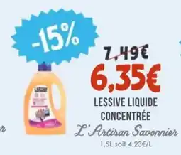 Naturalia L'ARTISAN SAVONNIER Lessive liquide concentrée offre