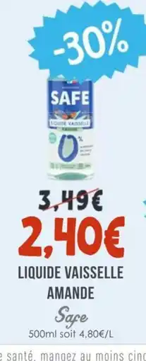 Naturalia SAFE Liquide vaisselle amande offre
