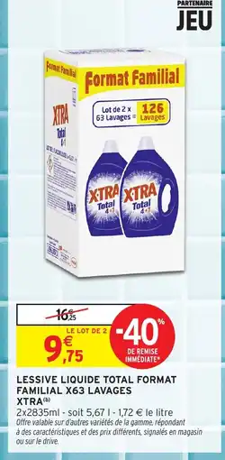 Intermarché Express XTRA Lessive liquide total format familial x63 lavages offre
