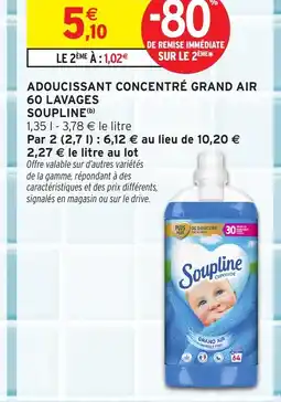 Intermarché Express SOUPLINE Adoucissant concentré grand air 60 lavages offre