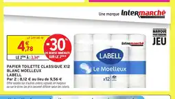 Intermarché Express LABELL Papier toilette classique x12 blanc moelleux offre