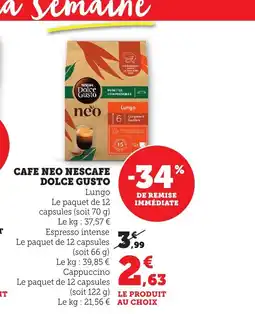 Bi1 DOLCE GUSTO Cafe neo nescafe offre