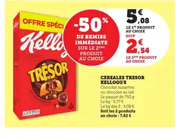 Bi1 KELLOGG'S Cereales tresor offre