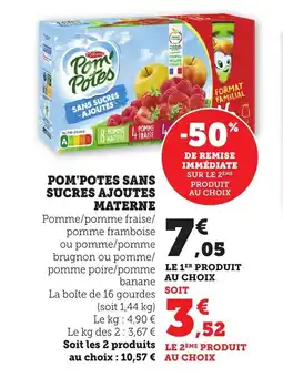 Bi1 MATERNE Pom'potes sans sucres ajoutes offre