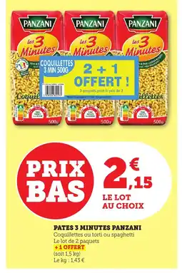 Bi1 PANZANI Pates 3 minutes offre