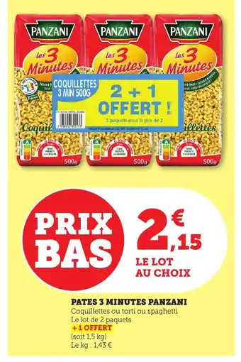 Bi1 PANZANI Pates 3 minutes offre