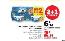 Bi1 PETIT NAVIRE Tartinade ou rillettes offre