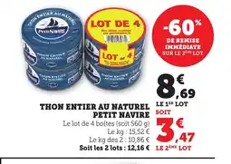 Bi1 PETIT NAVIRE Thon entier au naturel offre