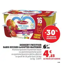 Bi1 MATERNE Dessert fruitier sans sucres ajoutes offre